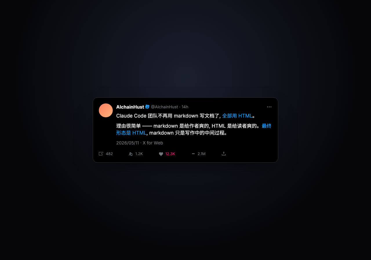 X 推文卡 HTML 成品